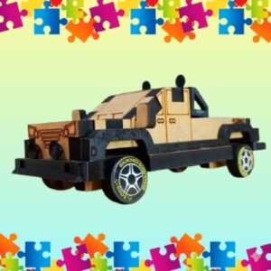 Caminhonete Montável em MDF – Aventura Off-Road e Desafio 3D