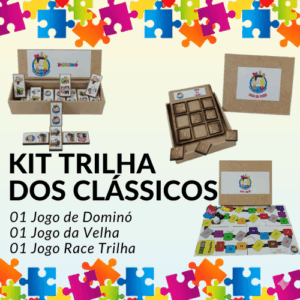 Kit Trilha dos Clássicos em MDF – Estratégia e Diversão em Família